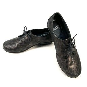 DANSKO 5608860200 Olive 7.5 / 38 Metallic Leopard Leather Comfort Oxford Shoes